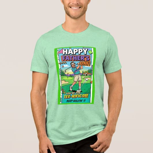 Funny Golfing Father's Day Tee-rific Dad Retro Tri-Blend Shirt (Vorderseite)