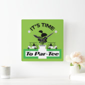 Funny Golfing Pros Golfing Fanatics Sport Quadratische Wanduhr (Zuhause)