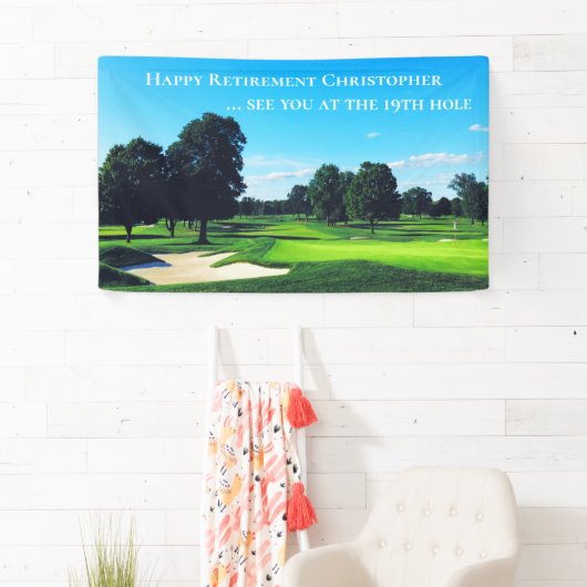 Funny Golfing Retirement Herzlichen Glückwunsch Banner (Insitu)