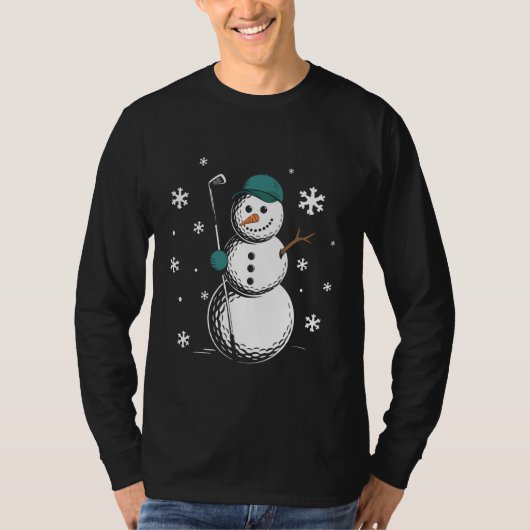 Funny Golfing Snowman Balls Snow Winter Holiday fo T-Shirt (Vorderseite)