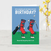 Funny Golfing Socks Joke Karte (Gelbe Blume)