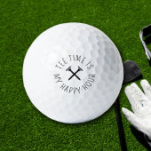 Funny Golfing Tee Time Is My Happy Hour Modern Golfball