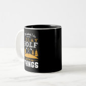 Funny Golfing Zitat Ich spiele Golf und ich kenne Zweifarbige Tasse (Vorderseite Links)