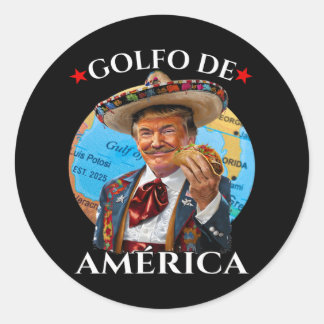 Funny Golfo De America mexikanischer Stil Funny Po Runder Aufkleber