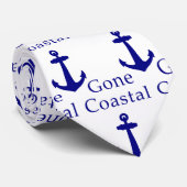 Funny Gone Coastal Nautical Blue Anchor Krawatte (Gerollt)