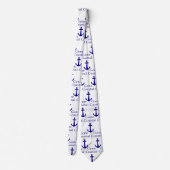 Funny Gone Coastal Nautical Blue Anchor Krawatte (Rückseite)