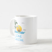 Funny Gone Coastal Nautical Sailing Sunset Kaffeetasse (Vorderseite Links)