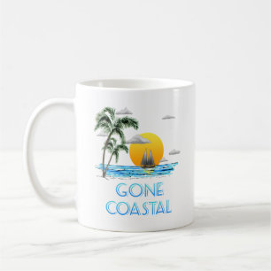 Funny Gone Coastal Nautical Sailing Sunset Kaffeetasse