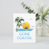 Funny Gone Coastal Nautical Sailing Sunset Postkarte (Stehend Vorderseite)