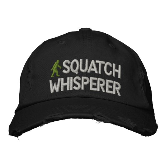 Funny Gone Squatchin Squatch flüstern Bestickte Baseballkappe (Vorderseite)