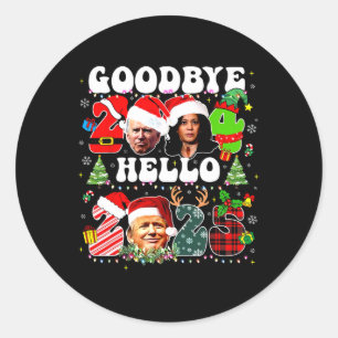 Funny Good 2024 Hallo 2025 Funny Kamala & Trump Pr Runder Aufkleber