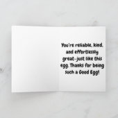 Funny Good Egg Wertschätzung - Danke Geschenk (Innenseite)