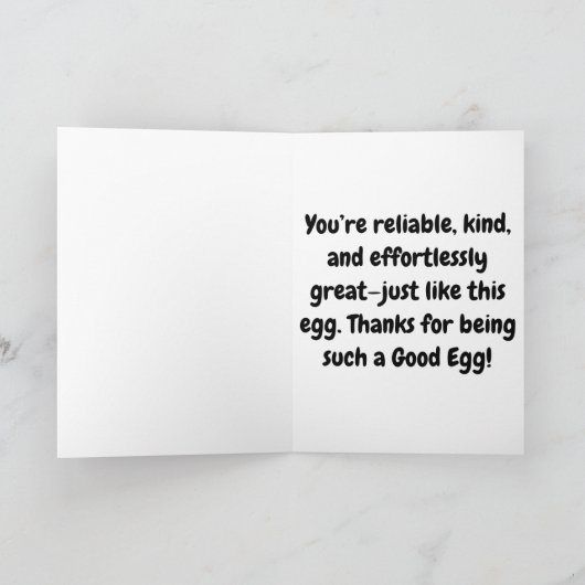 Funny Good Egg Wertschätzung - Danke Geschenk (Innenseite)