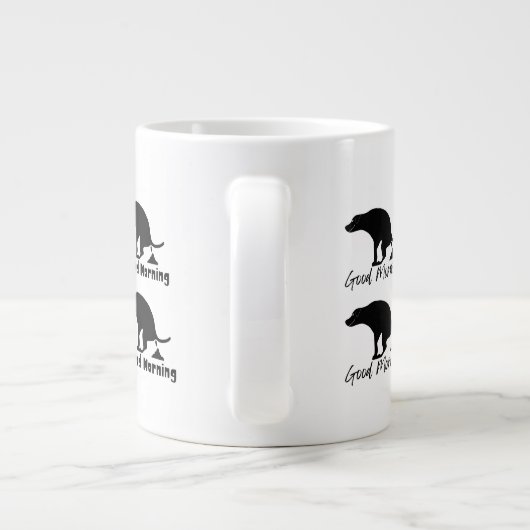 Funny Good Morning Kackend Hund Jumbo-Tasse (Rückseite)