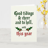 Funny Good Riddance Card Good Tidings And To Hell Karte (Gelbe Blume)