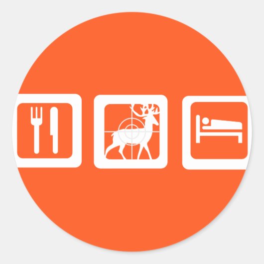 Funny Good Trip Eat Sleep Hunt Runder Aufkleber (Vorderseite)