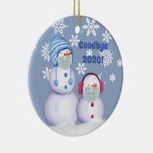 Funny Goodbye 2020 Snowman Keramik Ornament (Rechts)