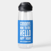Funny Goodbye 9 to 5 Hallo Happy Hour Pensionierun Trinkflasche (Rückseite)