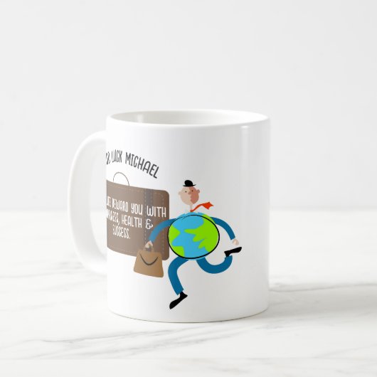 Funny Goodbye Gift Personalisierter Reisender Kaffeetasse (Vorderseite Links)