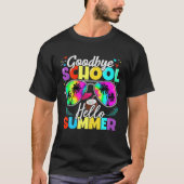 Funny Goodbye School Hello Vacation Summer Sunglas T-Shirt (Vorderseite)