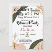 Funny Goodbye Tension Hello Retirement Party Einladung (Vorderseite)
