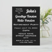 FUNNY Goodbye Tension Vater Retirement Party Einladung (Stehend Vorderseite)