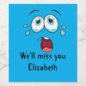 Funny Goodbye Wir werden dich vermissen Weinetikett (Einzelnes Label)