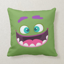 Funny Goofy Albern Monster Face - Limonengrün Kissen