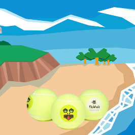 Funny Goofy Face Tennisbälle