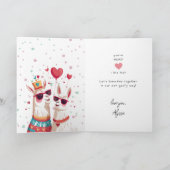 Funny Goofy Llama Pun Couple Valentine's Day Karte (Innenseite)
