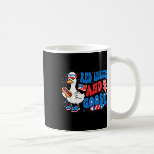 Funny Goose 4. Juli Patriotic Niedlich Red White A Kaffeetasse