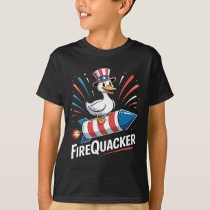 Funny Goose Amerikanische Unabhängigkeitstag Fireq T-Shirt