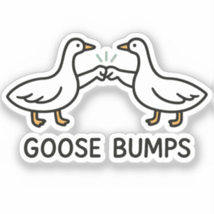 Funny Goose Bumps Cartoon   Faustgeflügel Aufkleber