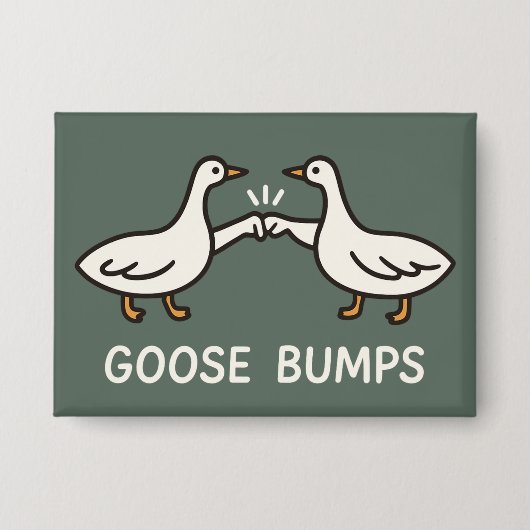 Funny Goose Bumps Cartoon | Faustgeflügel Button (Vorderseite)