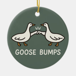 Funny Goose Bumps Cartoon | Faustgeflügel Keramik Ornament