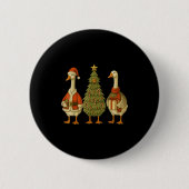 Funny Goose Christmas Lights Goose Cute Xmas Holid Button (Vorderseite)