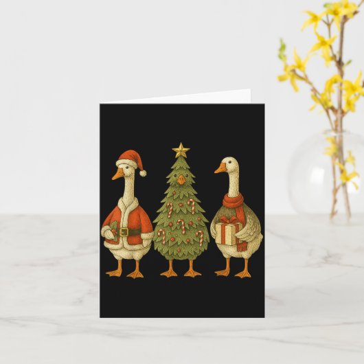 Funny Goose Christmas Lights Goose Cute Xmas Holid Karte (Gelbe Blume)