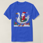 Funny Goose Christmas Tree Light Pajama Goose Xmas T-Shirt (Design vorne)