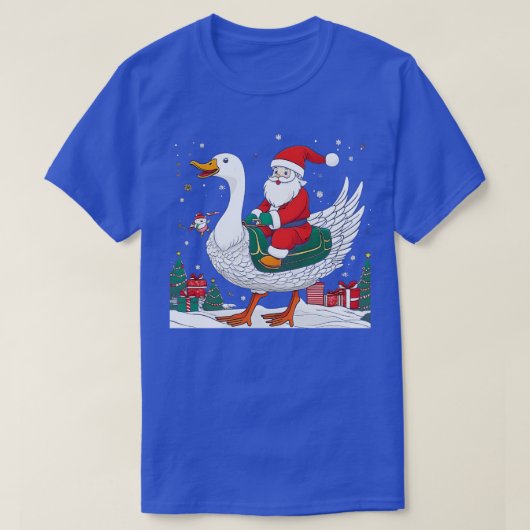 Funny Goose Christmas Tree Light Pajama Goose Xmas T-Shirt (Design vorne)