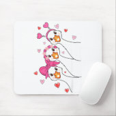 Funny Goose Happy Valentine Goose Cute Heart Lover Mousepad (Mit Mouse)