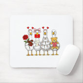 Funny Goose Happy Valentine Goose Cute Heart Lover Mousepad (Mit Mouse)