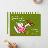 Funny Goose Kids Classroom Valentines Day Mitteilungskarte (Vorderseite/Rückseite Beispiel)