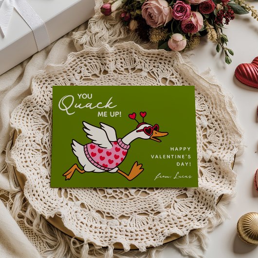 Funny Goose Kids Classroom Valentines Day Mitteilungskarte