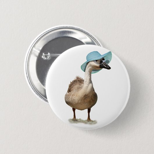 Funny Goose mit Summer Hat Button (Vorne & Hinten)