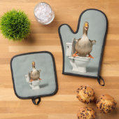 Funny Goose Ofenhandschuh & Topflappen-Set (Oben Unten)