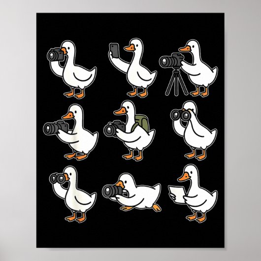 Funny Goose Photographer Photography Camera Photo Poster (Vorne)