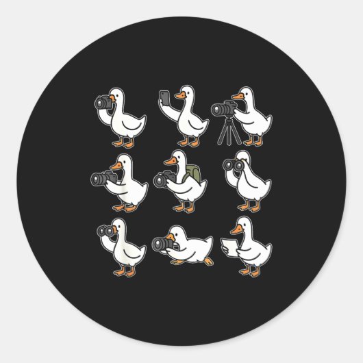 Funny Goose Photographer Photography Camera Photo  Runder Aufkleber (Vorderseite)