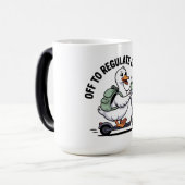 Funny Goose Scooter PNG, Off to Regulate Emotions  Verwandlungstasse (Vorderseite Links)