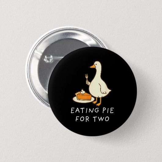 Funny Goose Thanksgiving Couples Pregnancy Announc Button (Vorne & Hinten)