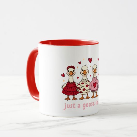Funny Goose Valentines Womens  Tasse (Vorderseite Links)